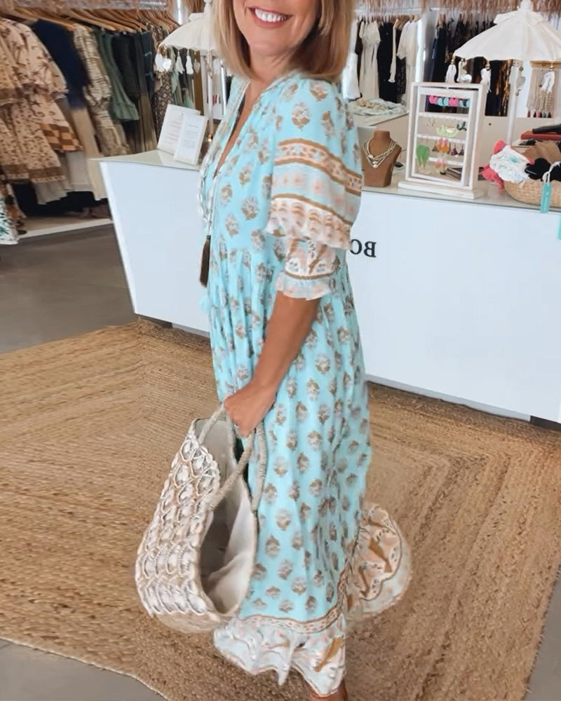 Audrey |  Stylish Bohemian Floral Dress