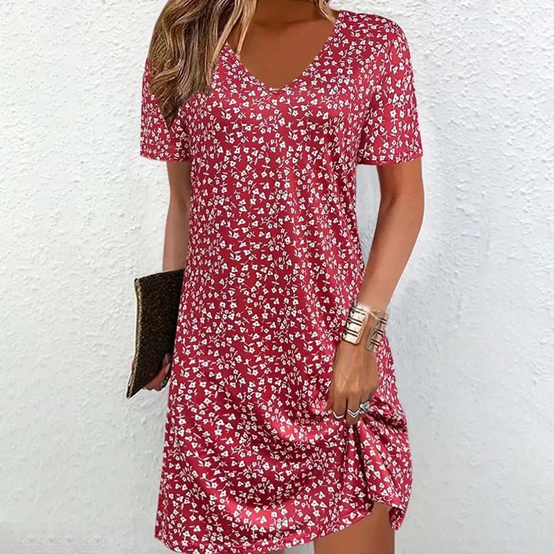 Rachel | Casual V-Neck Short Dress