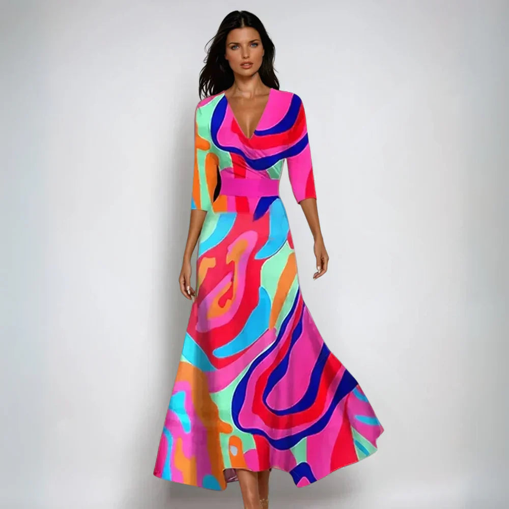 Danielle | Elegant Floral Print Maxi Dress