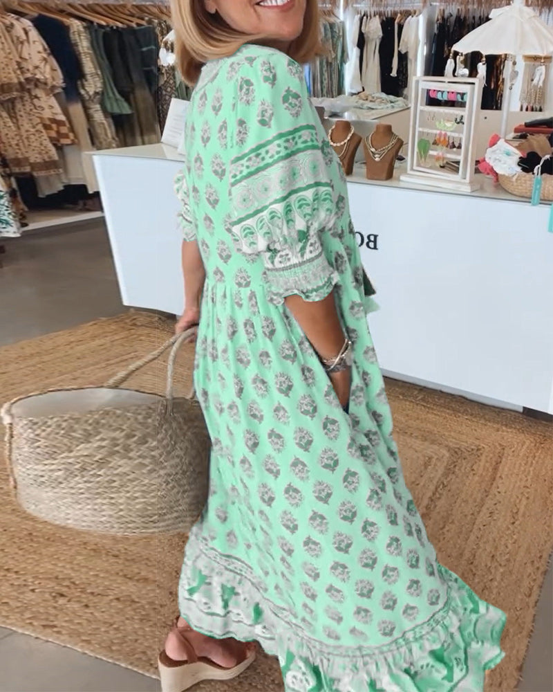 Audrey |  Stylish Bohemian Floral Dress