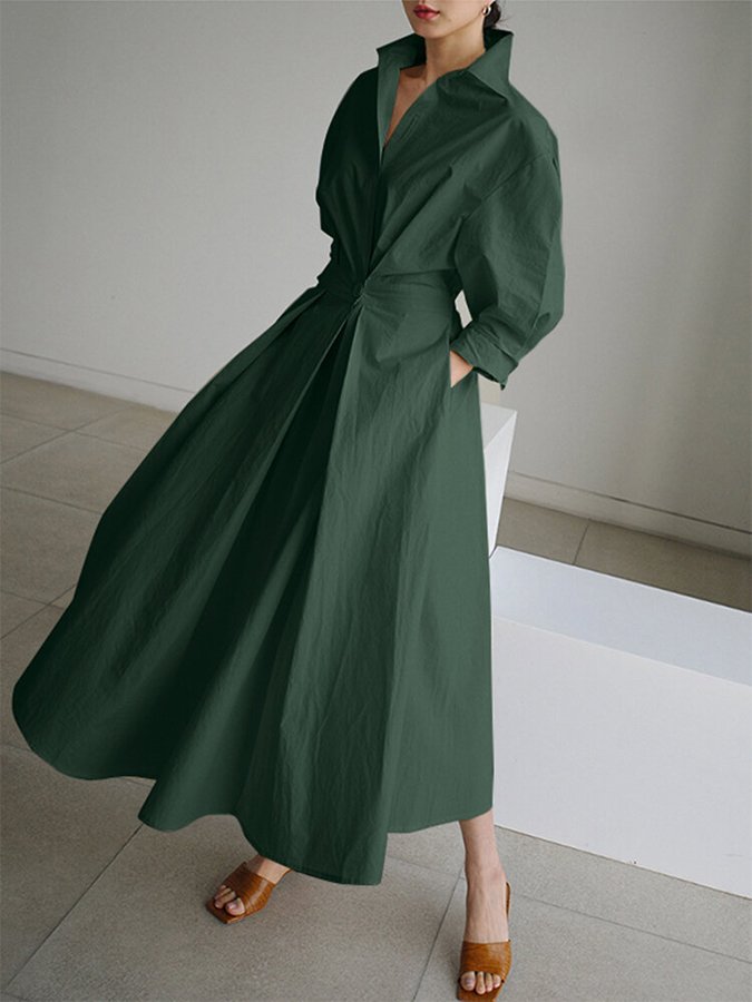 Vanessa | Elegant Black Shirt Dress