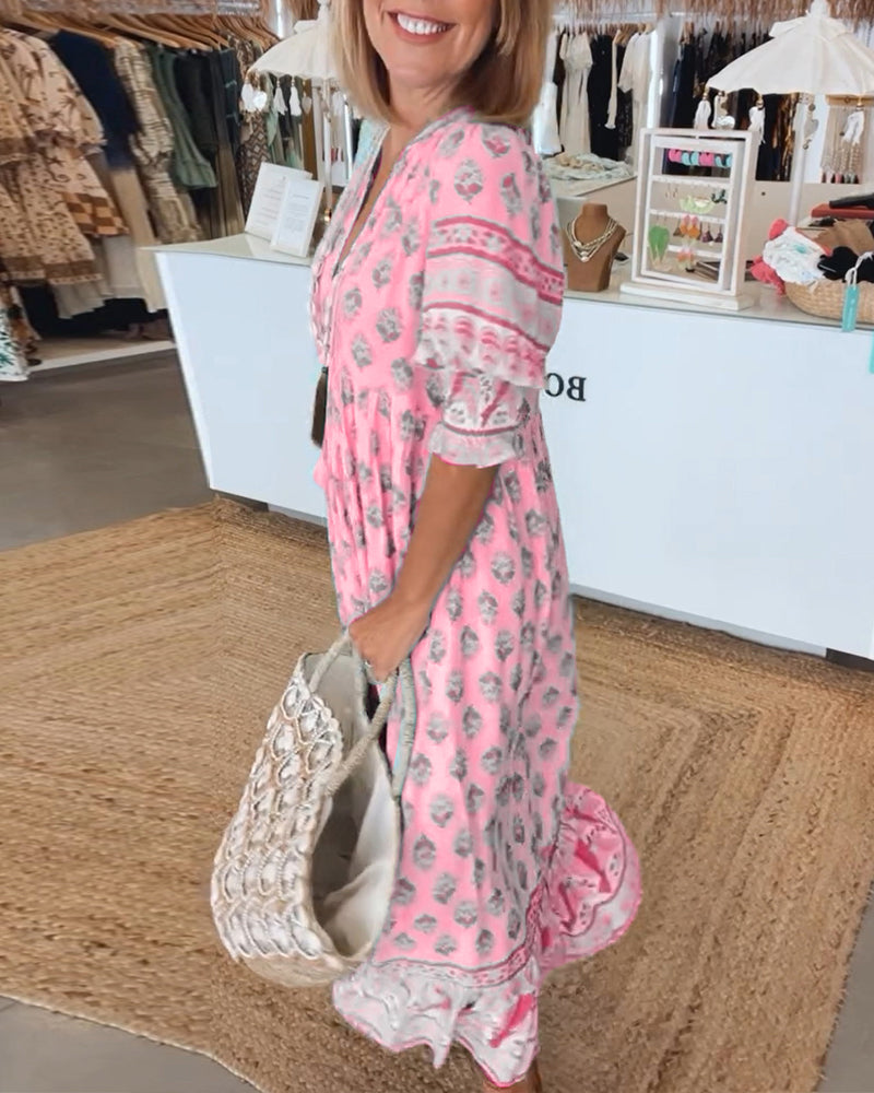 Audrey |  Stylish Bohemian Floral Dress