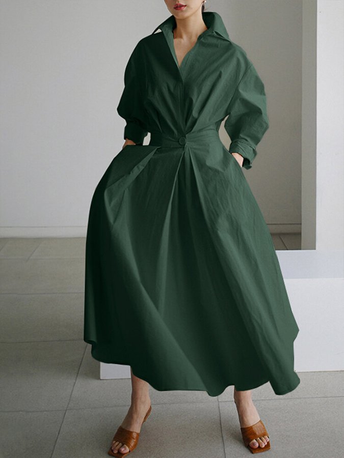 Bethany | Crisp Collar Flow Maxi Dress