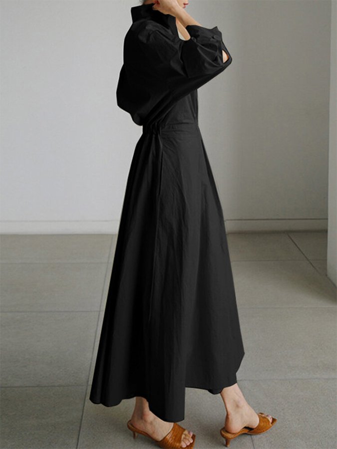 Bethany | Crisp Collar Flow Maxi Dress