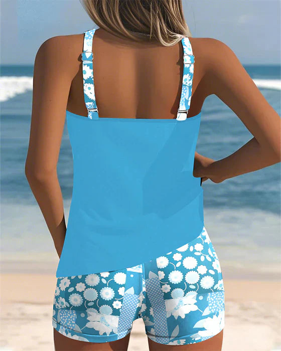 Caroline | Floral Tankini & Shorts Set