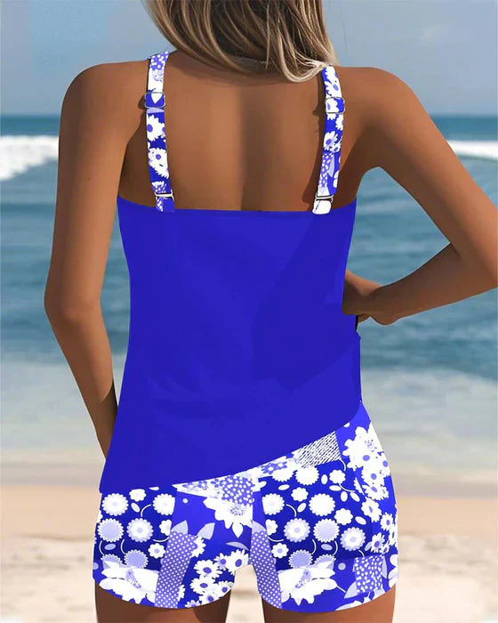 Caroline | Floral Tankini & Shorts Set