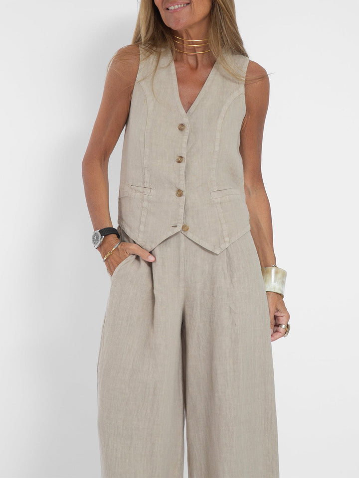 Eleanor | Chic Black Linen Set