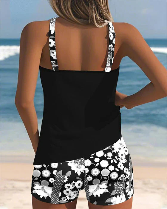 Caroline | Floral Tankini & Shorts Set