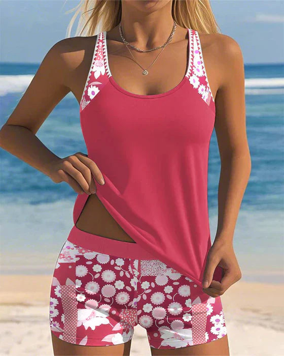 Caroline | Floral Tankini & Shorts Set