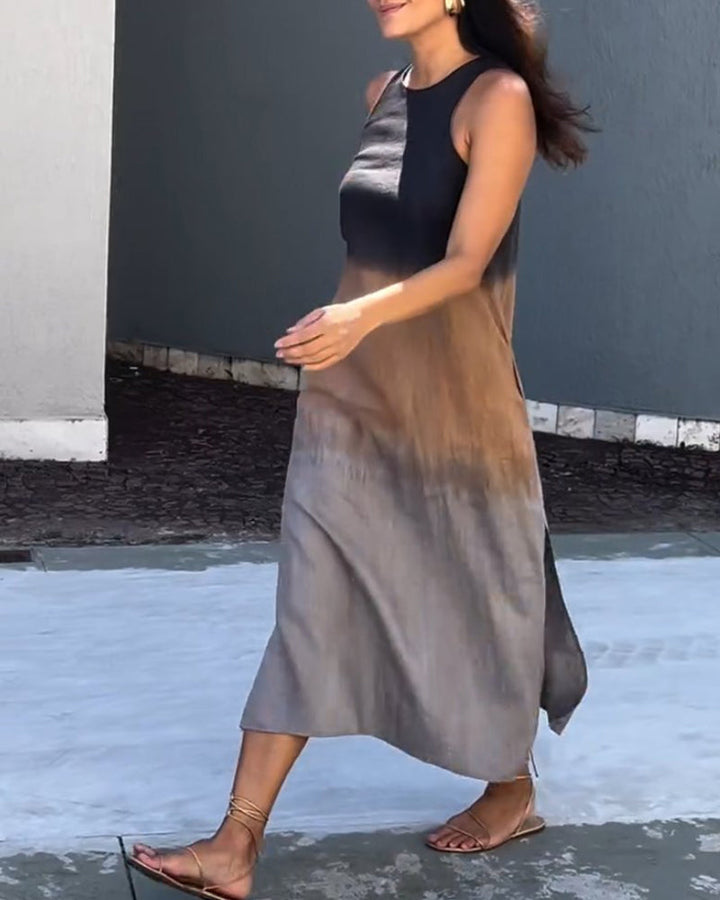 Melanie | Ombre Linen Sleeveless Dress