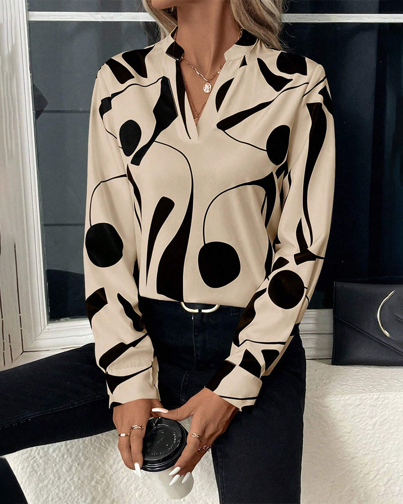 Violet | Chic Abstract Print Blouse