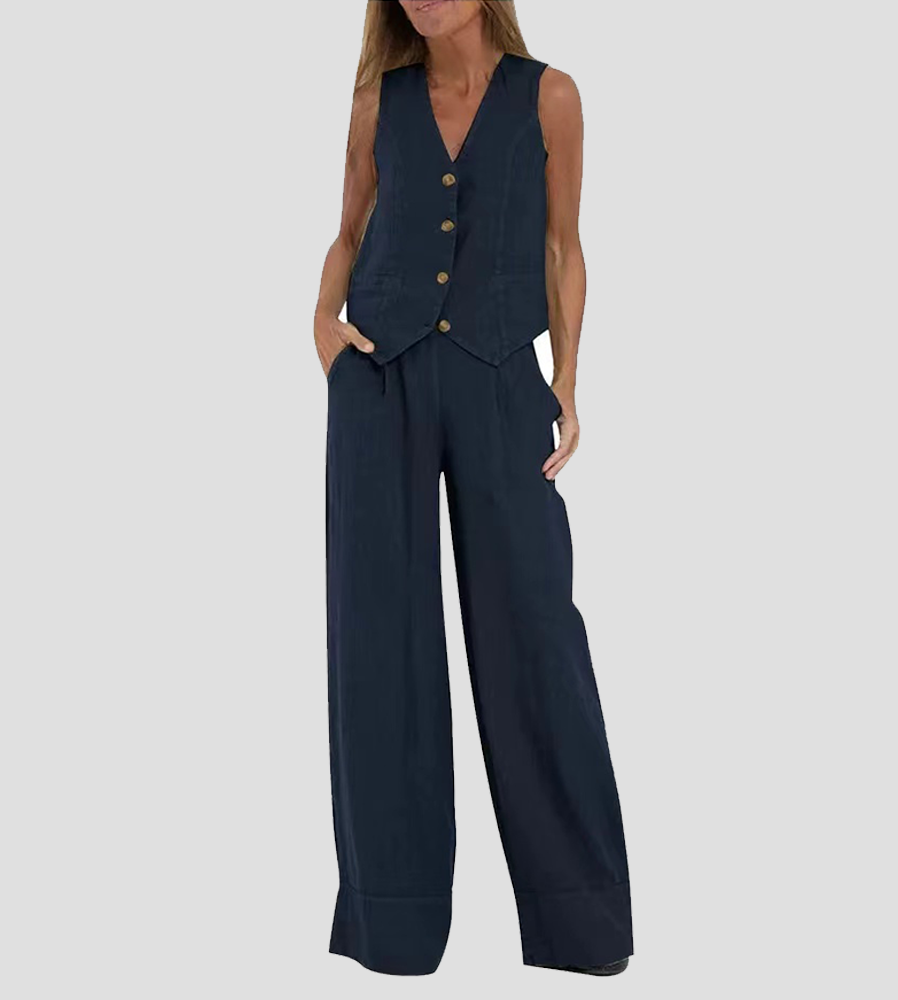 Eleanor | Chic Black Linen Set
