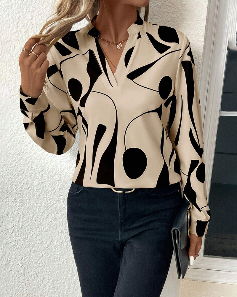Violet | Chic Abstract Print Blouse